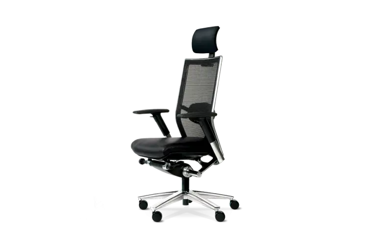 Ergonomic Black Chair with Mesh Back