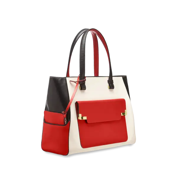 Red and White Designer Handbag for Trendy Style
