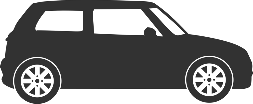 Black Compact Car Silhouette