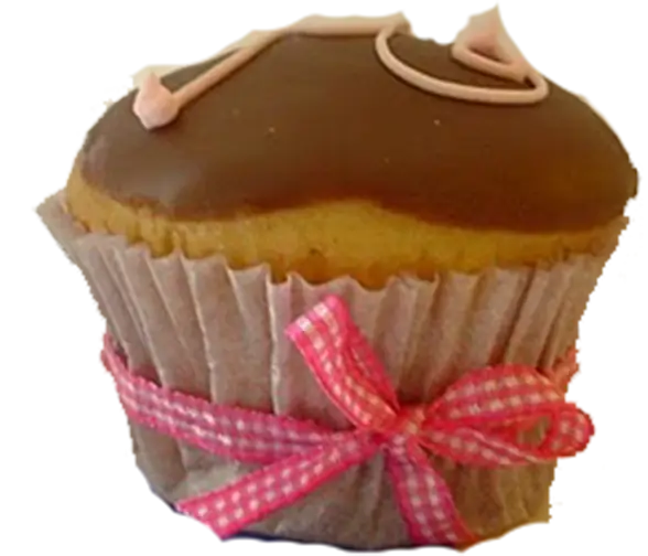 Chocolate Cupcake with Pink Ribbon