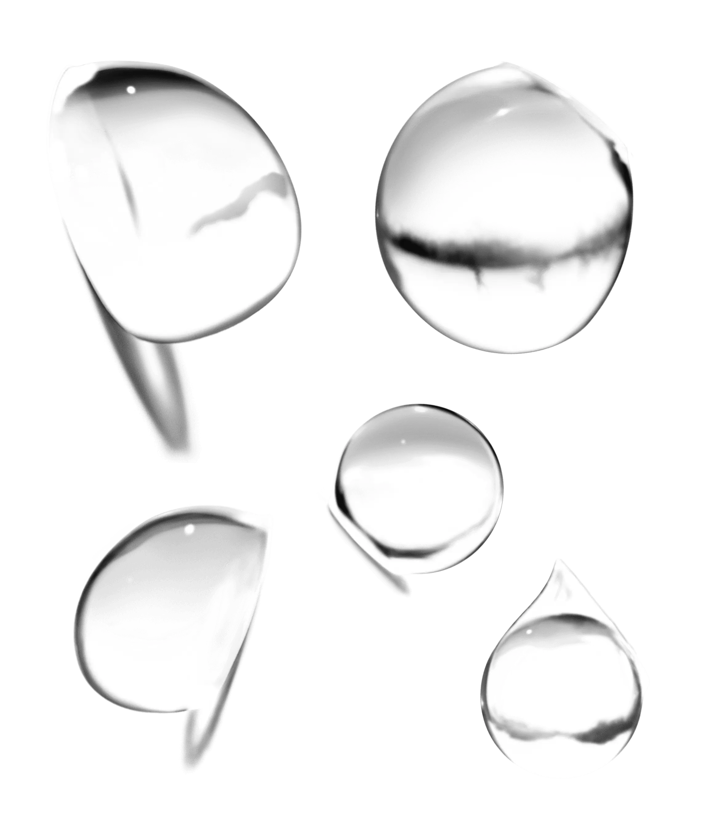 Transparent Water Droplets Element