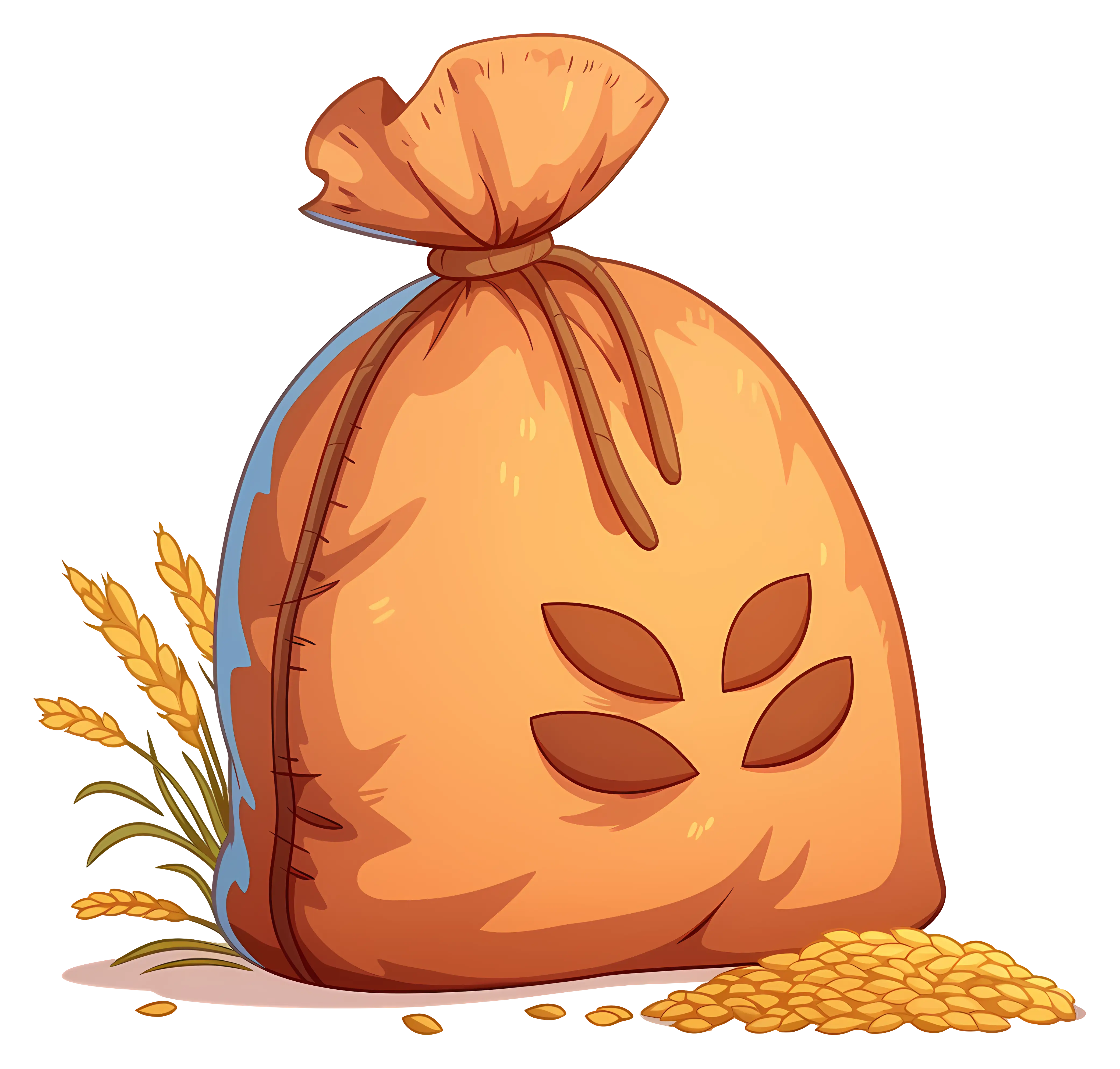 Grain Bag with Wheat Illustration