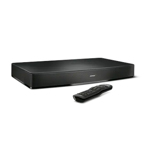 Black Soundbar with Remote for Home Entertainment