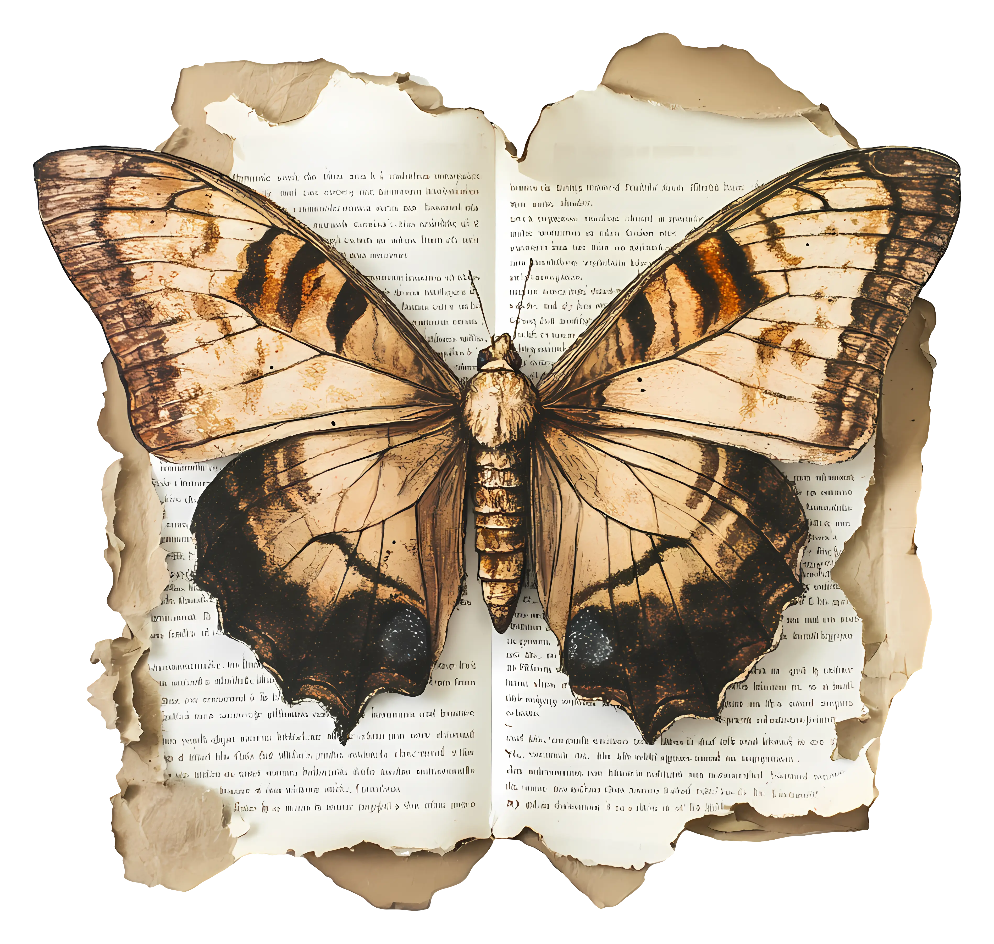 Butterfly Resting on Vintage Book