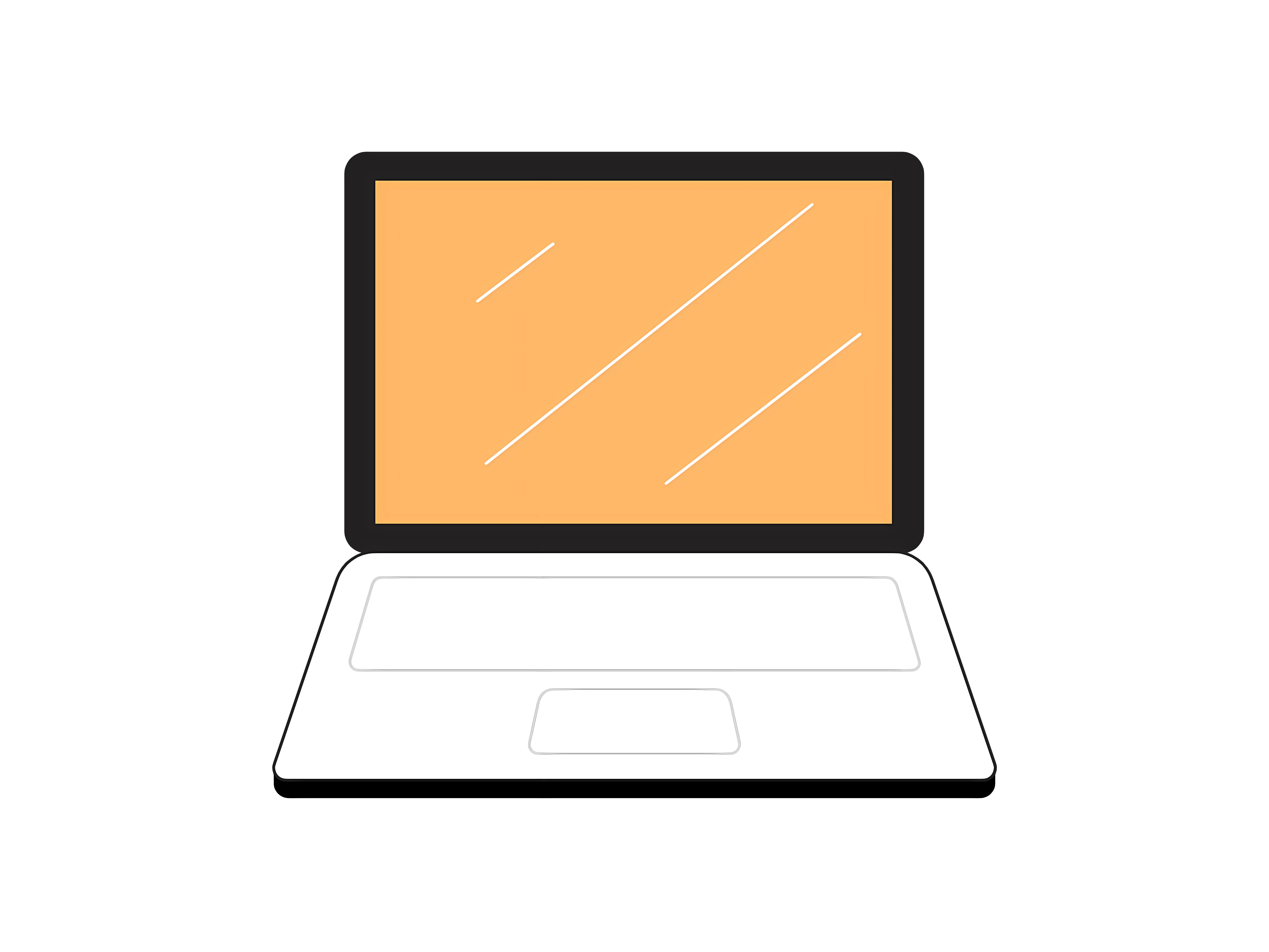 Minimalist Yellow Screen Laptop Design