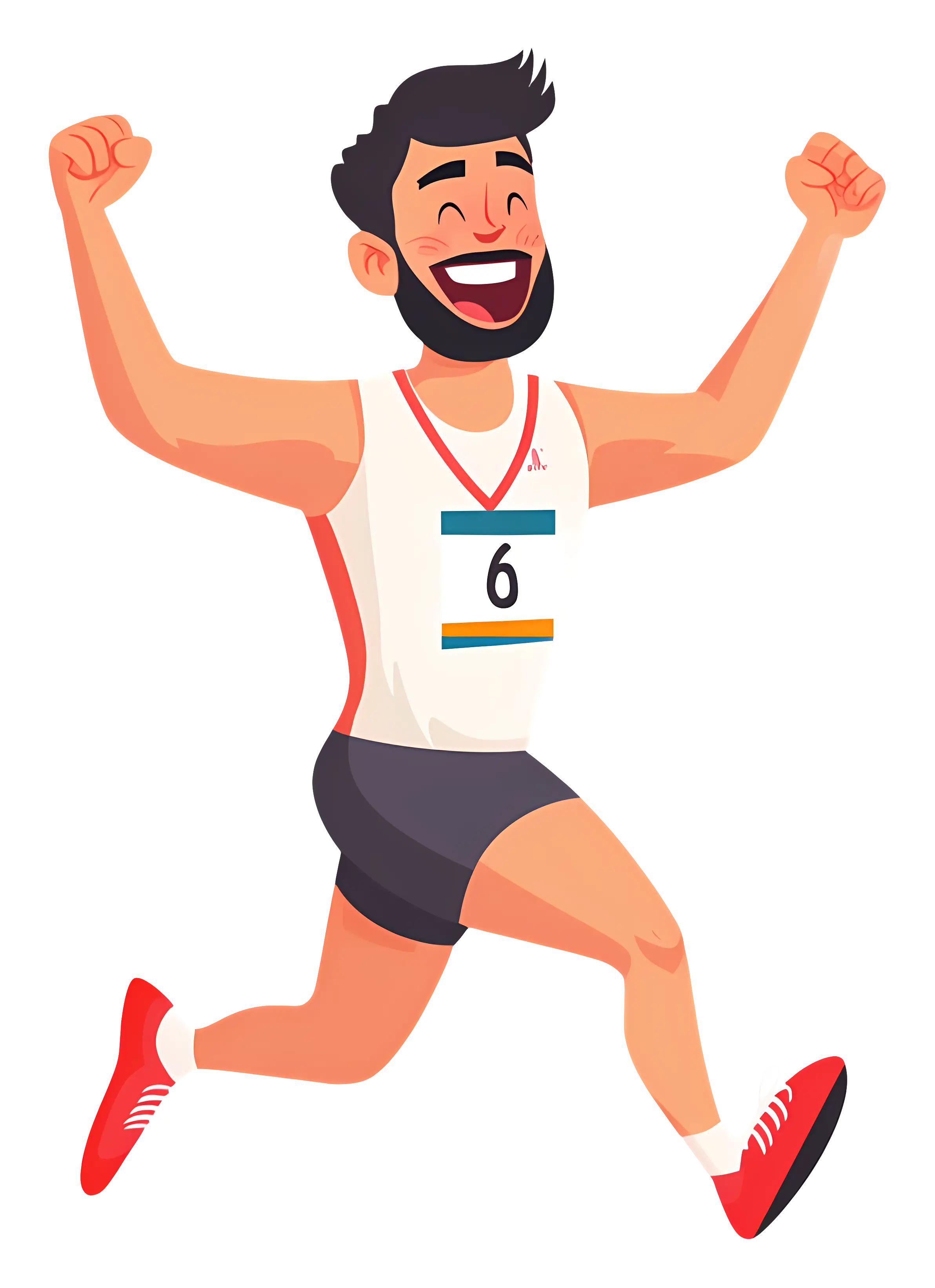 Happy Runner Finishing Race