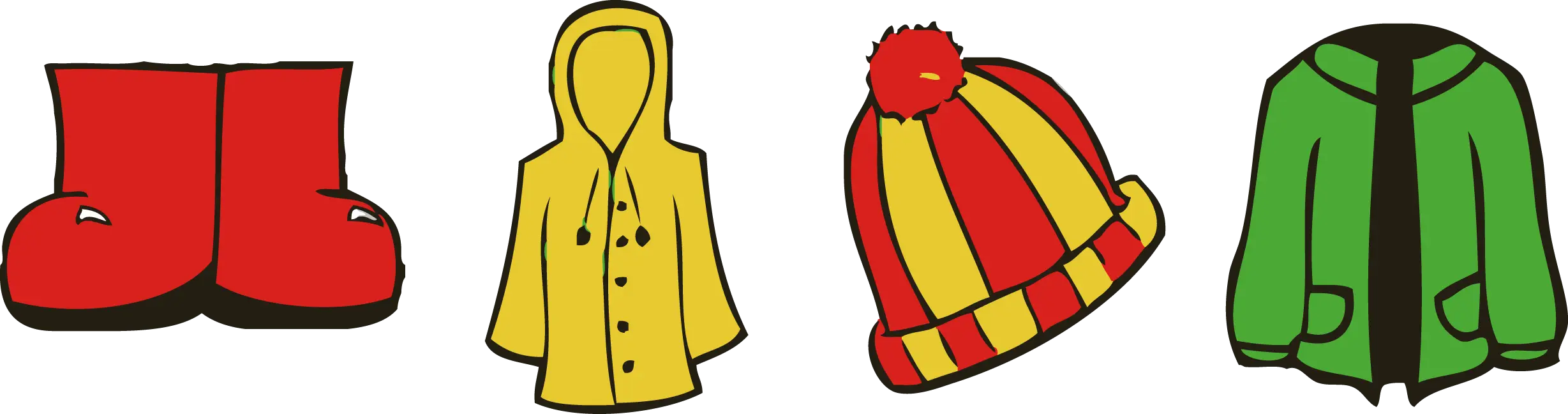 Colorful Rainy Day Clothing Set