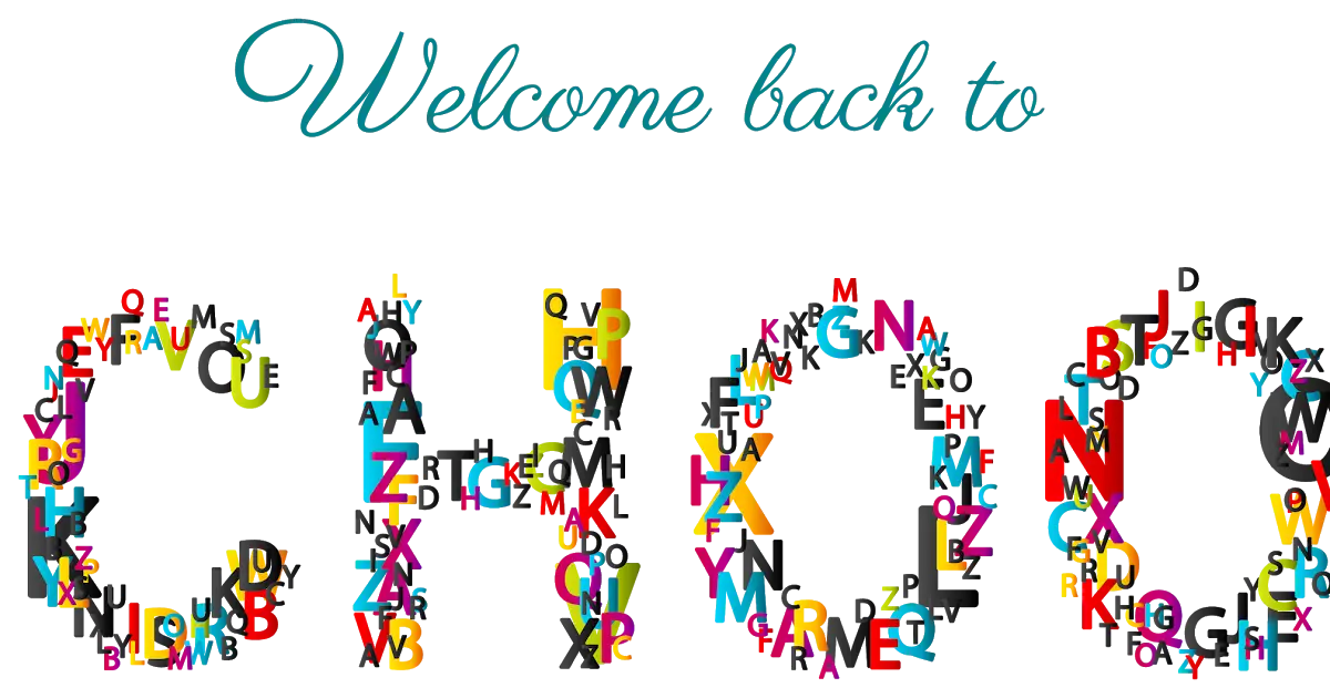 Welcome Back Text with Colorful Letters Design