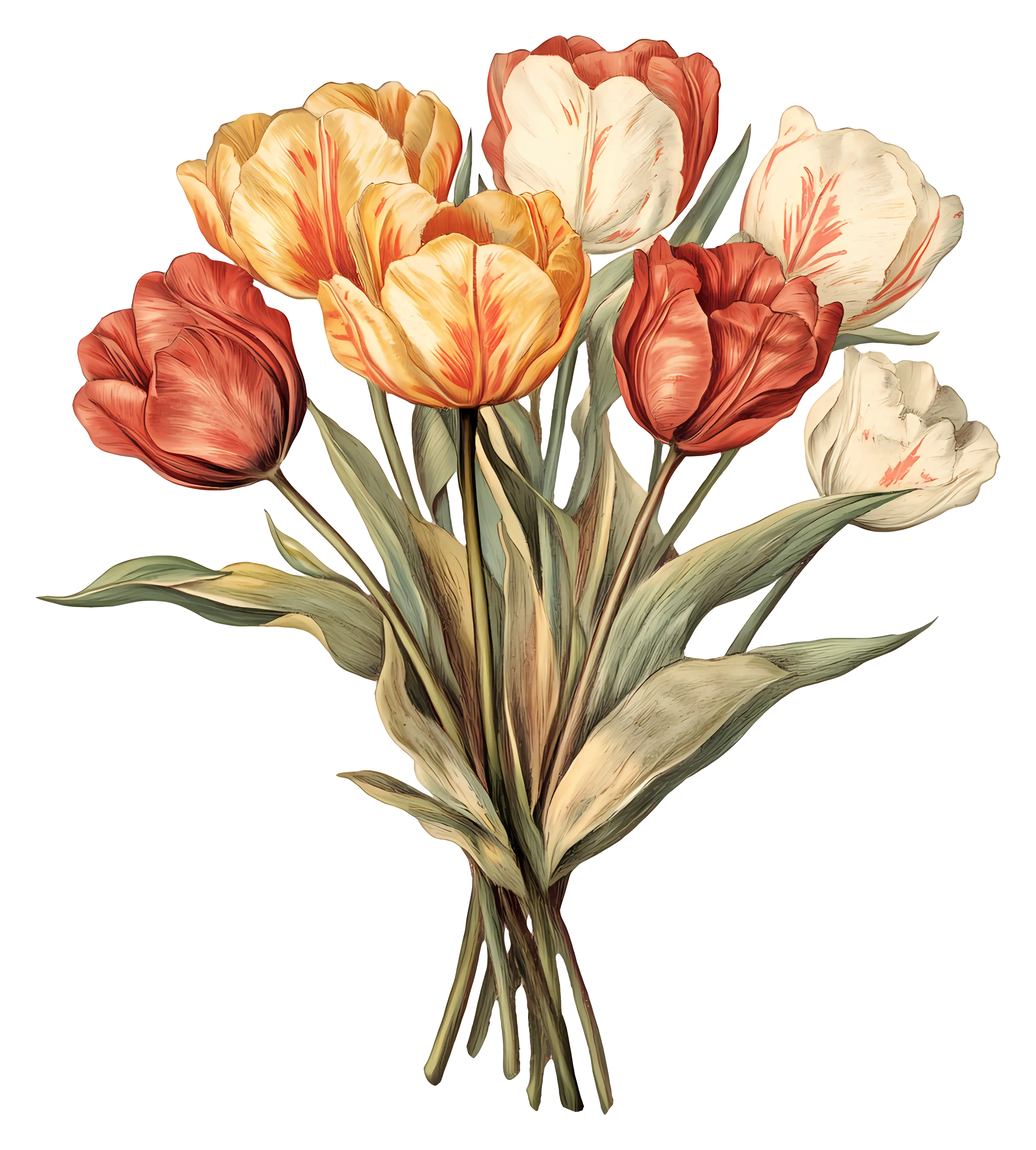 Beautiful Red Tulips in Bloom