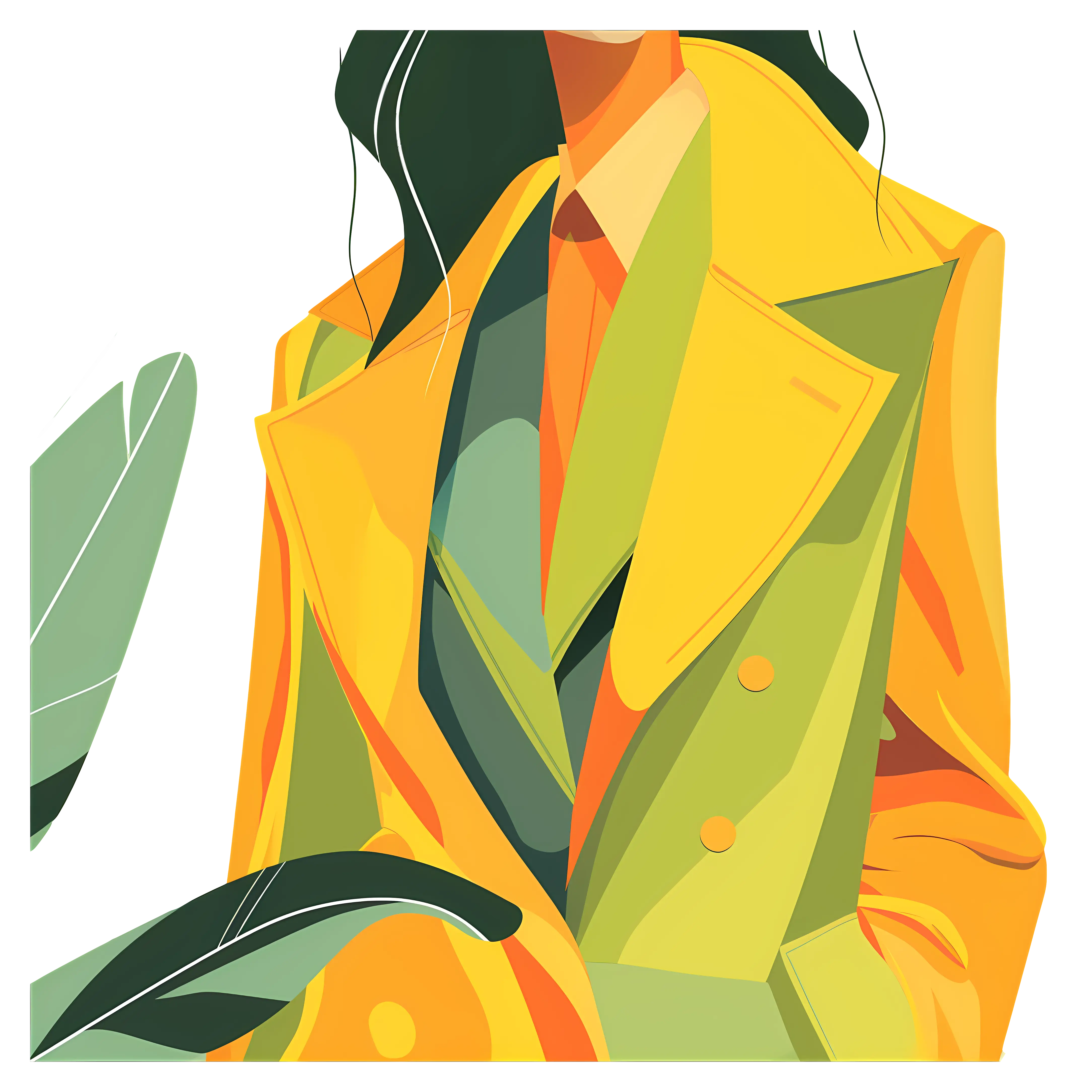 Stylish Yellow Coat Illustration