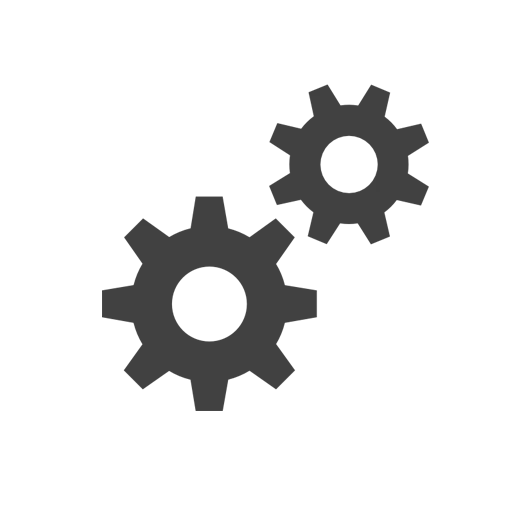 Black Gear Symbol Representation
