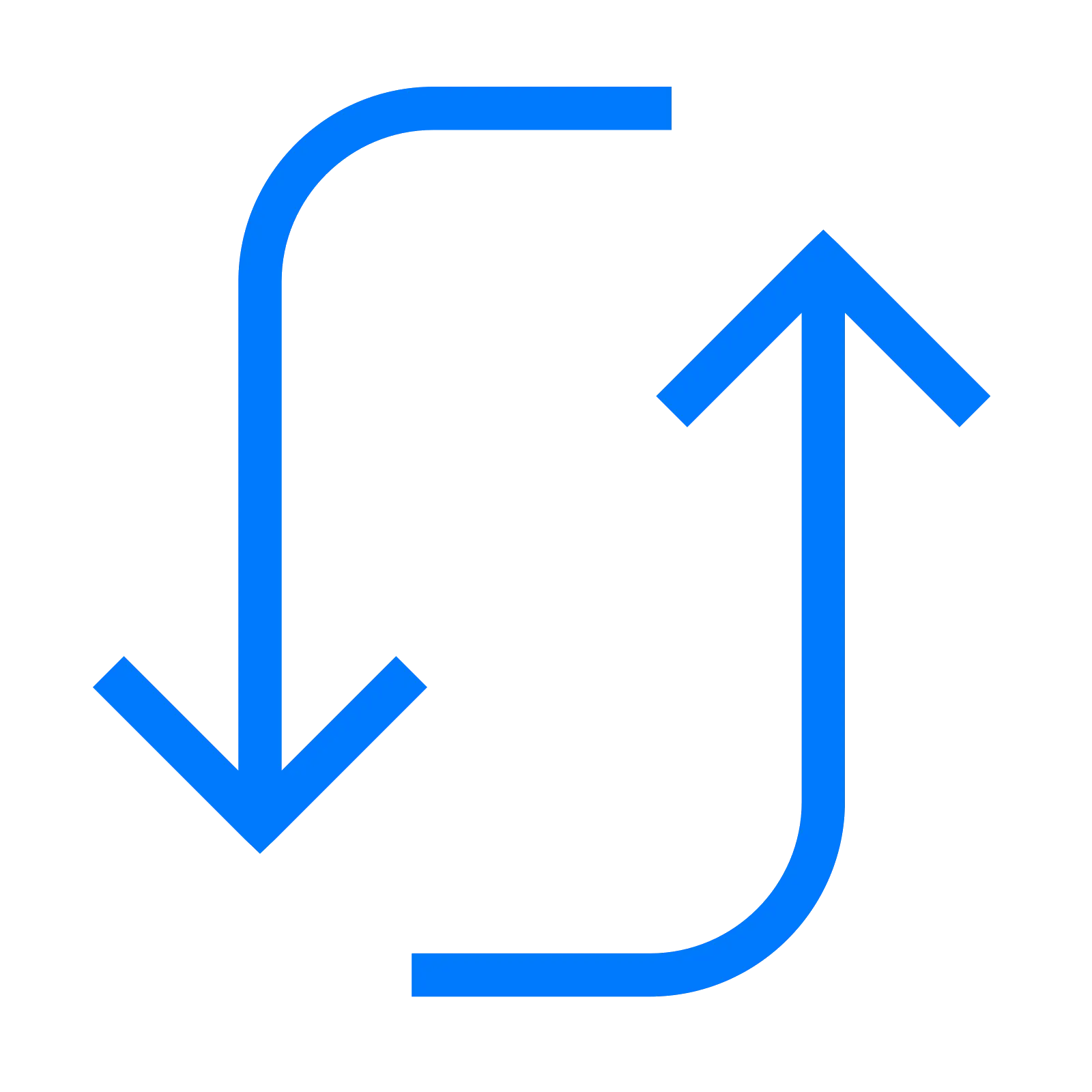Blue Up and Down Arrows