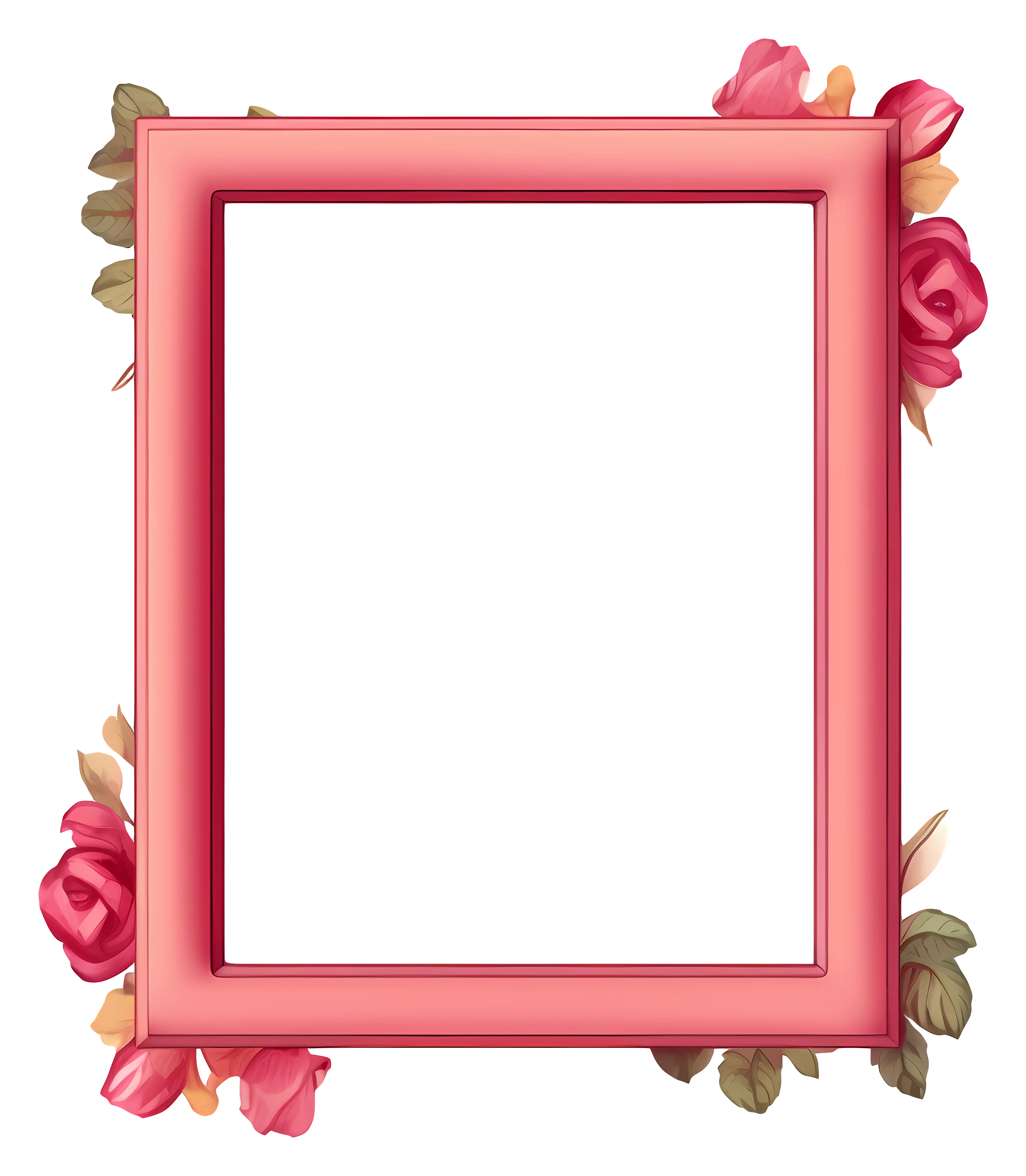 Red Floral Frame for Beautiful Memories