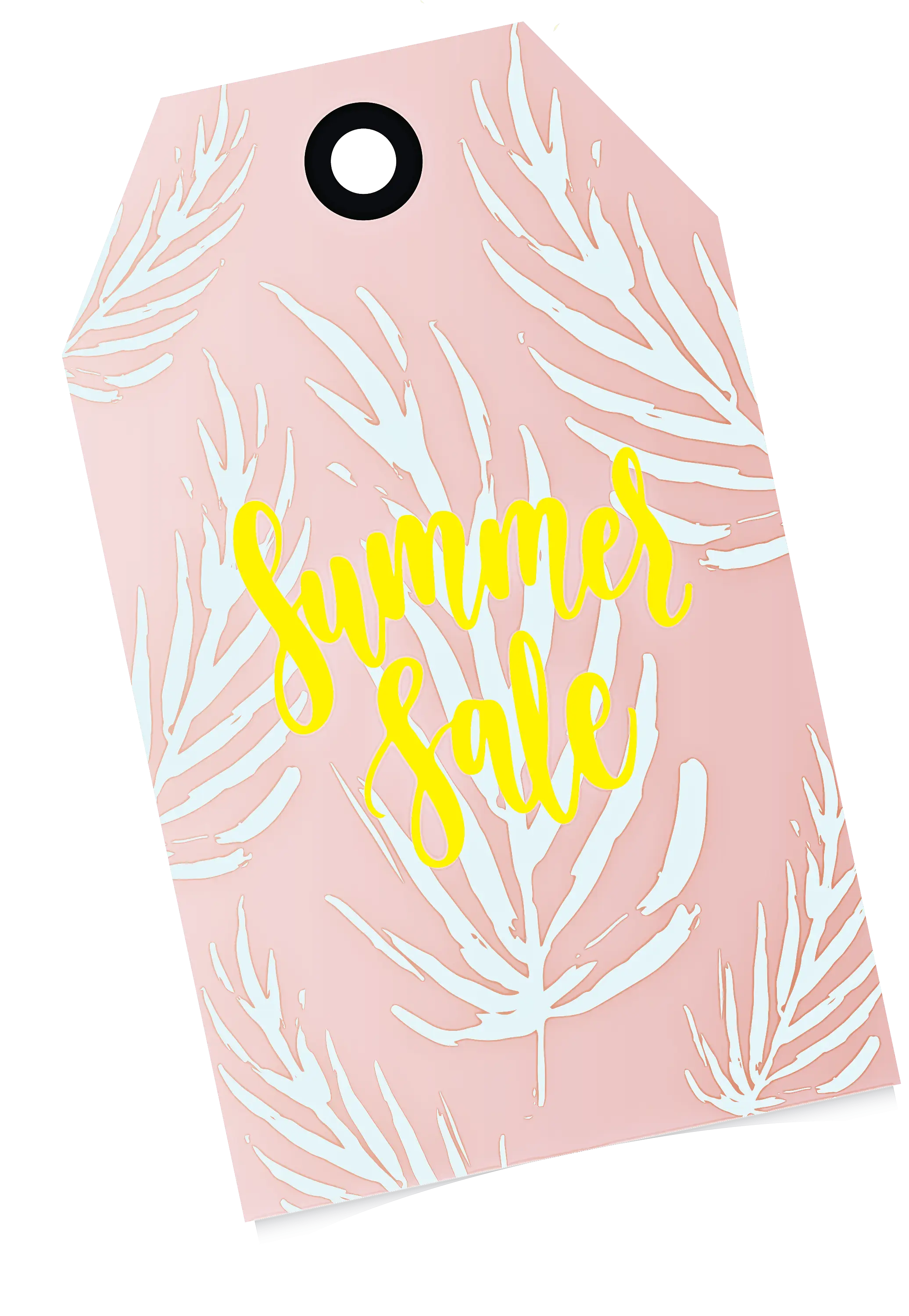 Summer Sale Tag with Tropical Leaf Design