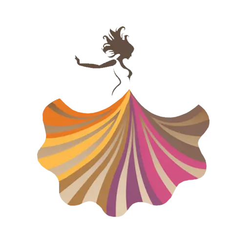 Dancing Woman Silhouette with Colorful Skirt