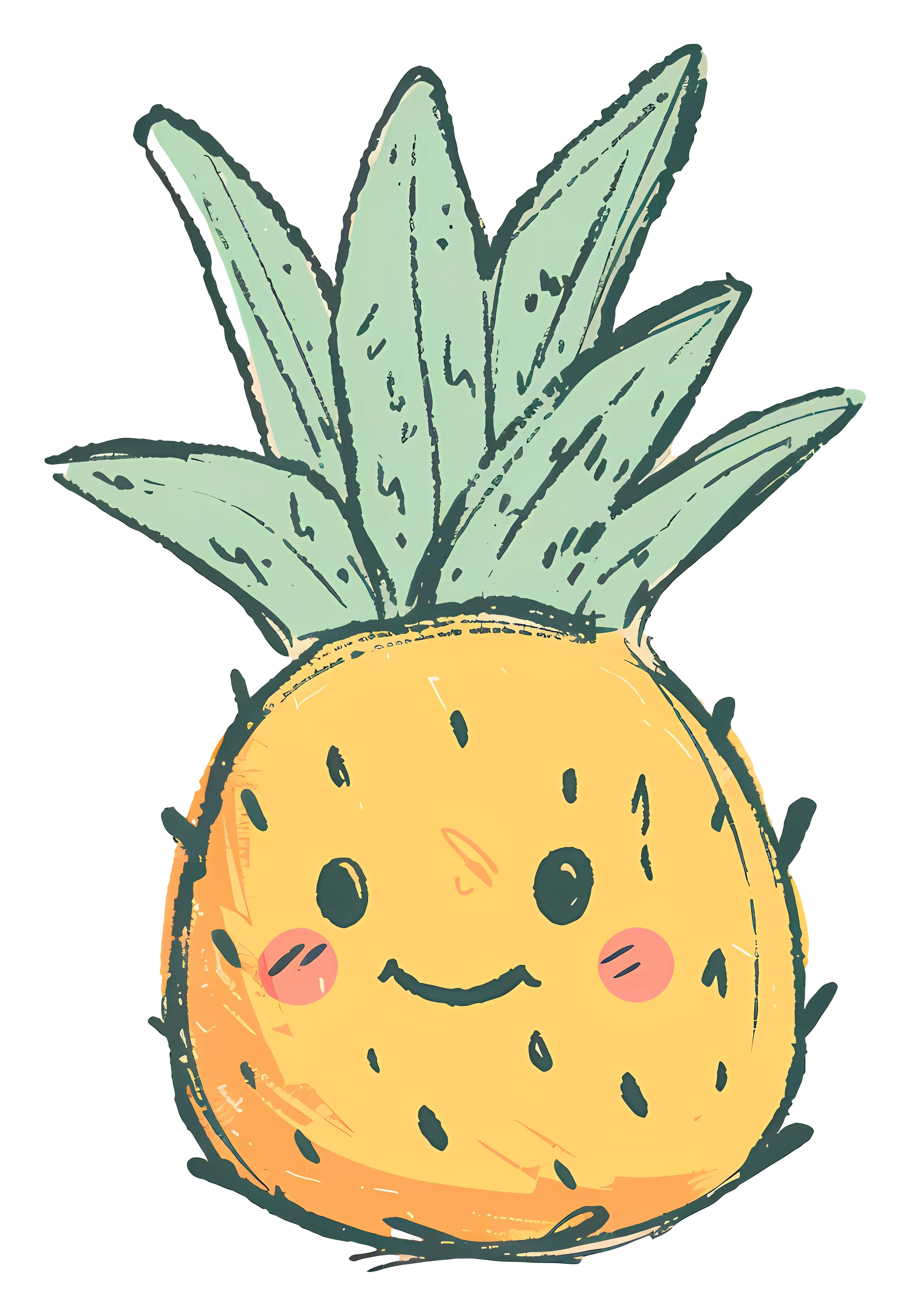 Cute Pineapple Sketch Illustration