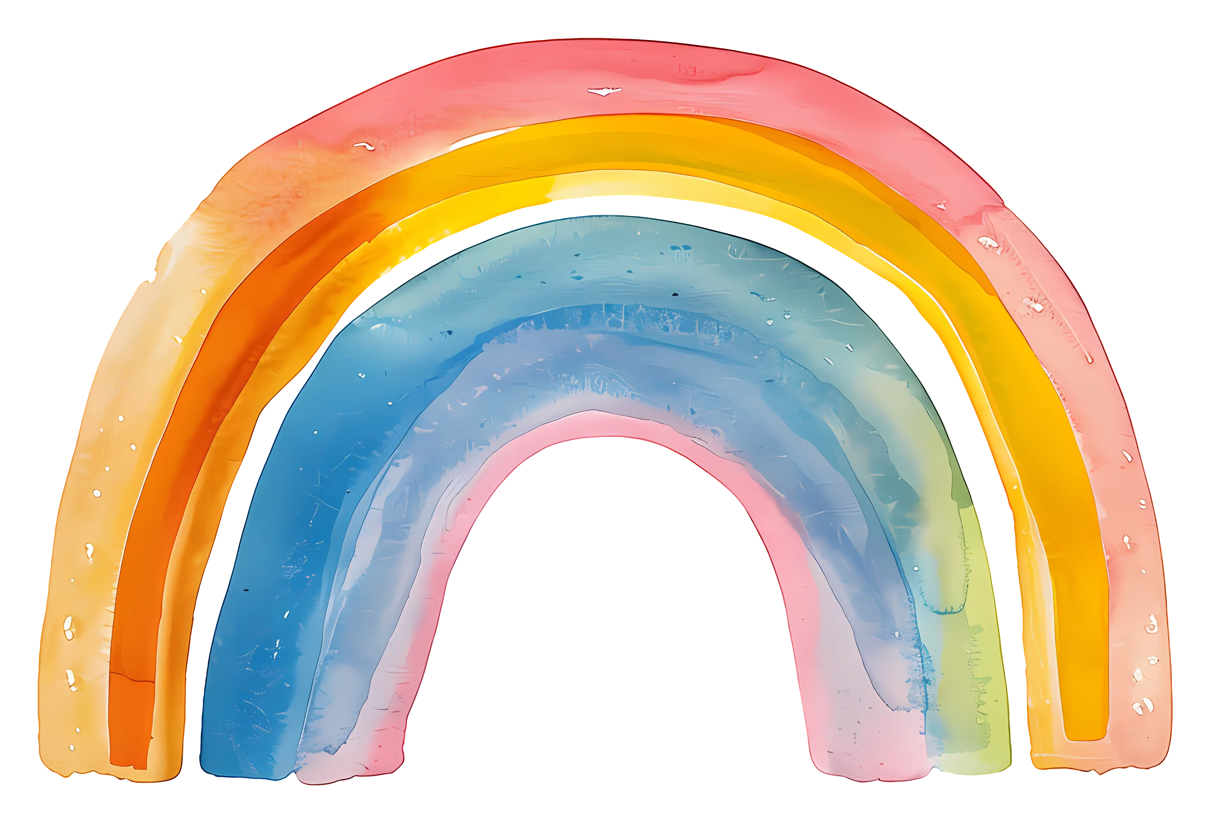 Vibrant Rainbow Watercolor Illustration