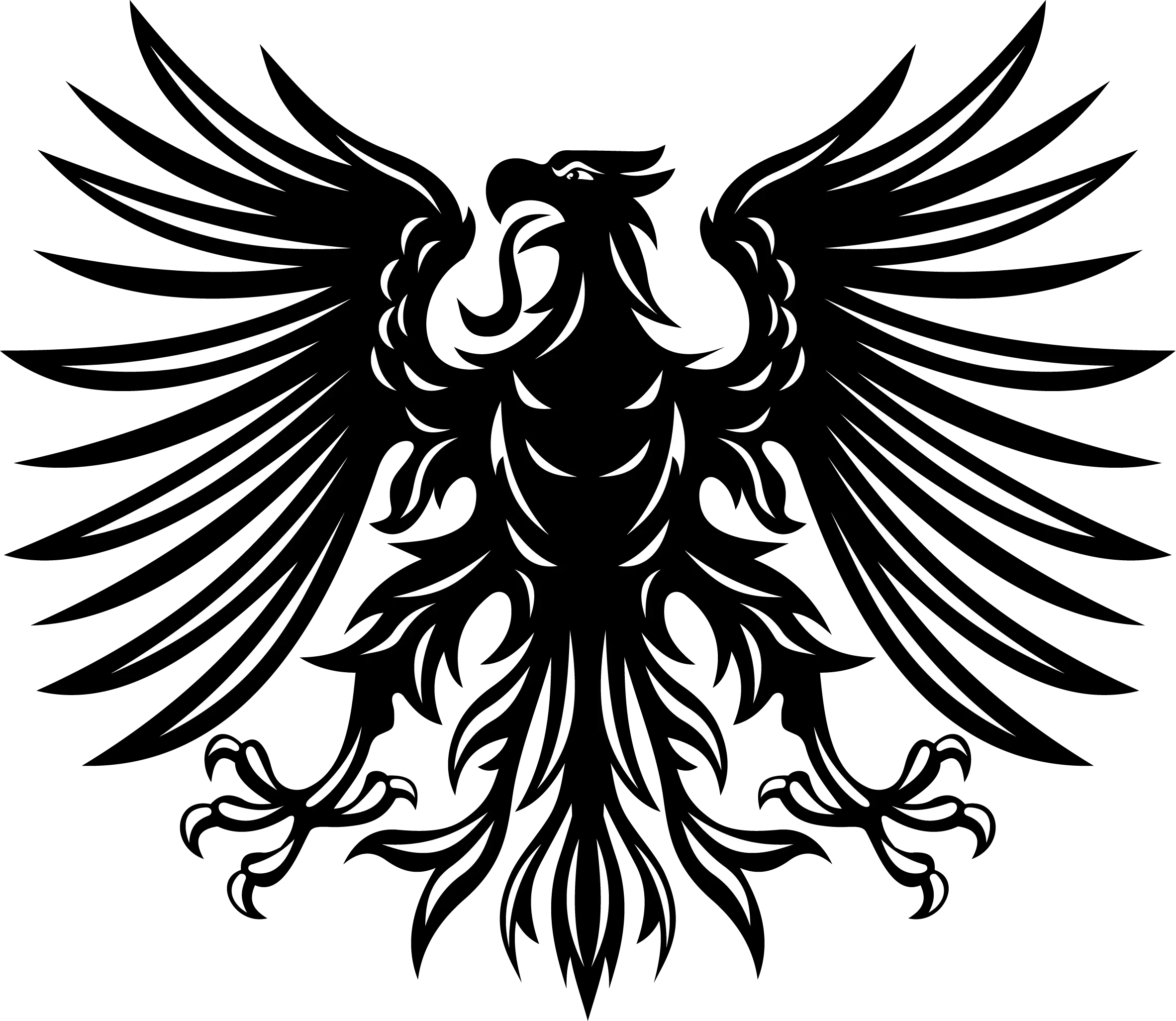 Black Eagle Emblem with Bold Wings