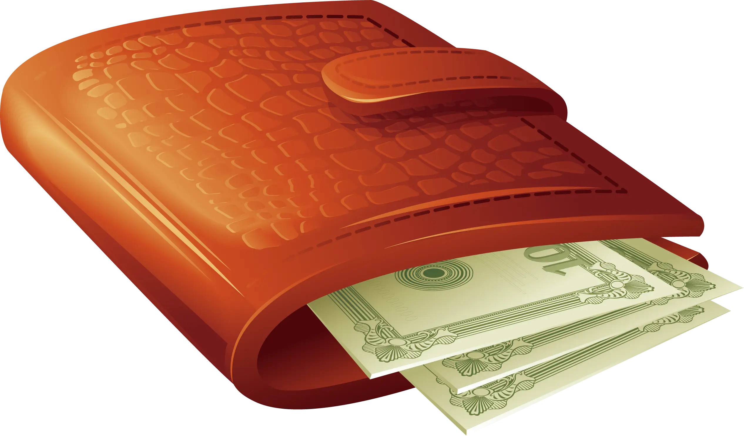 Leather Wallet with Cash