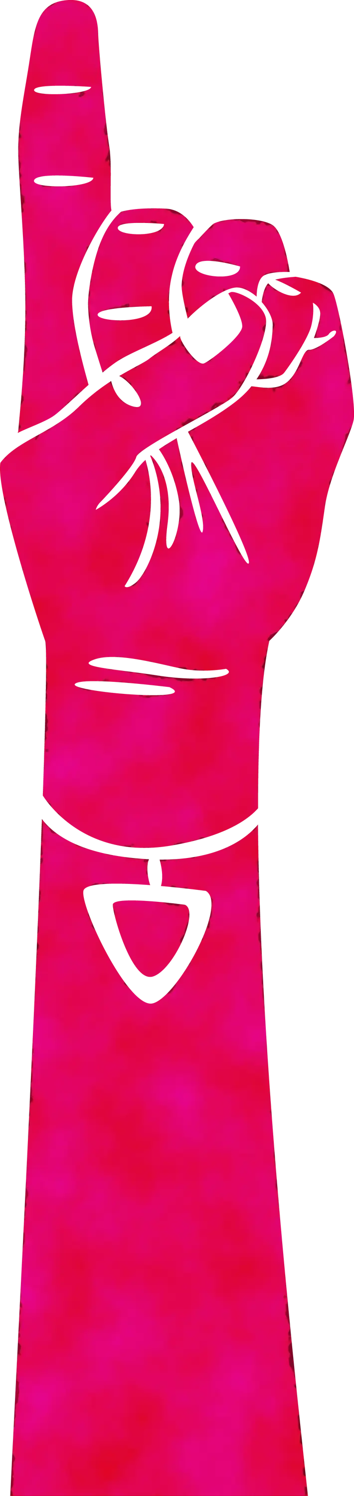 Stylized Raised Hand with Pink Theme