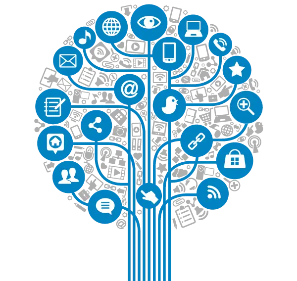 Technology Tree Icon Representing Digital Connections