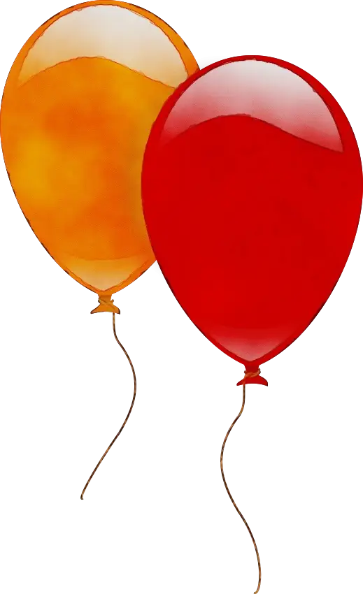 Bright Red and Orange Party Balloons