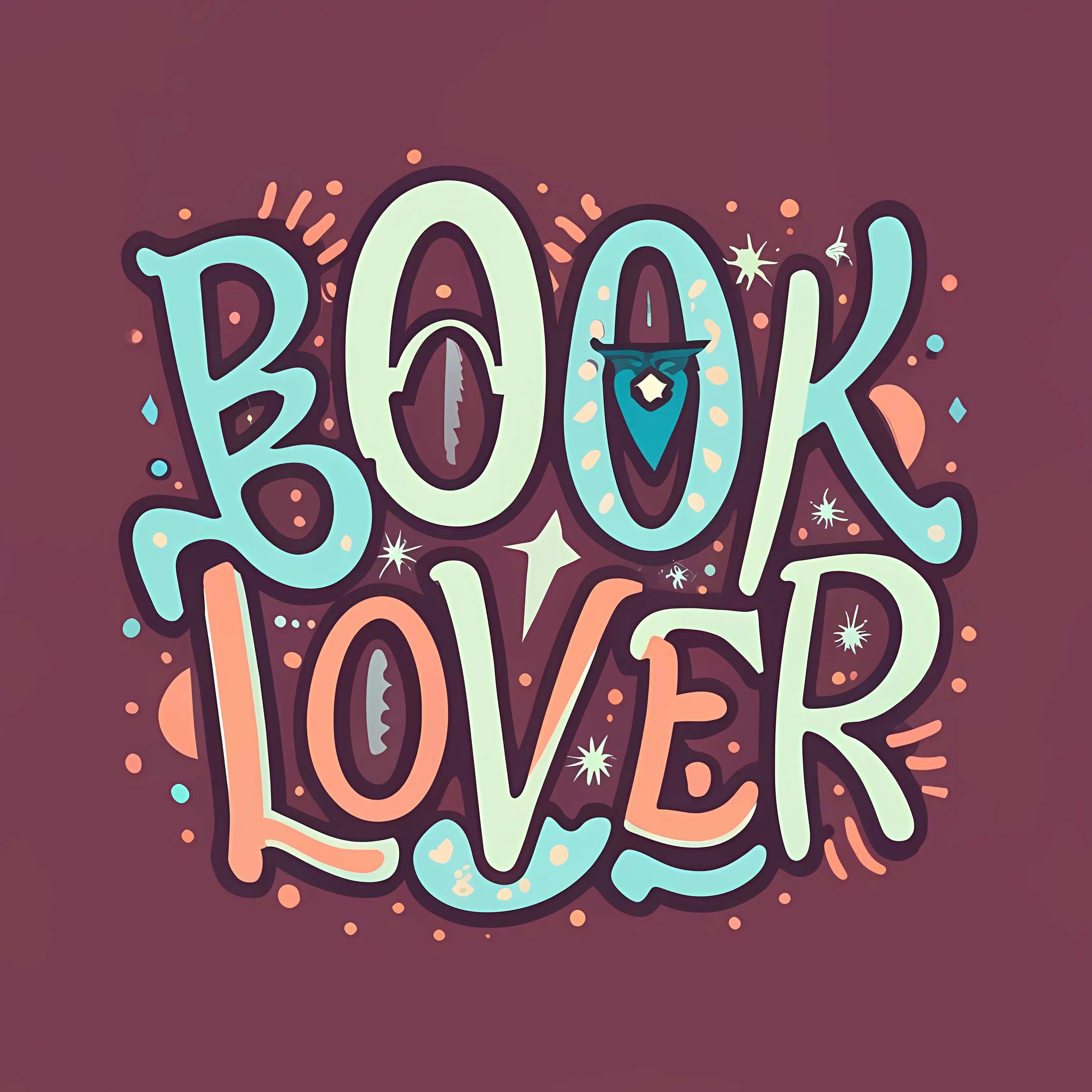 Colorful Book Lover Text Design