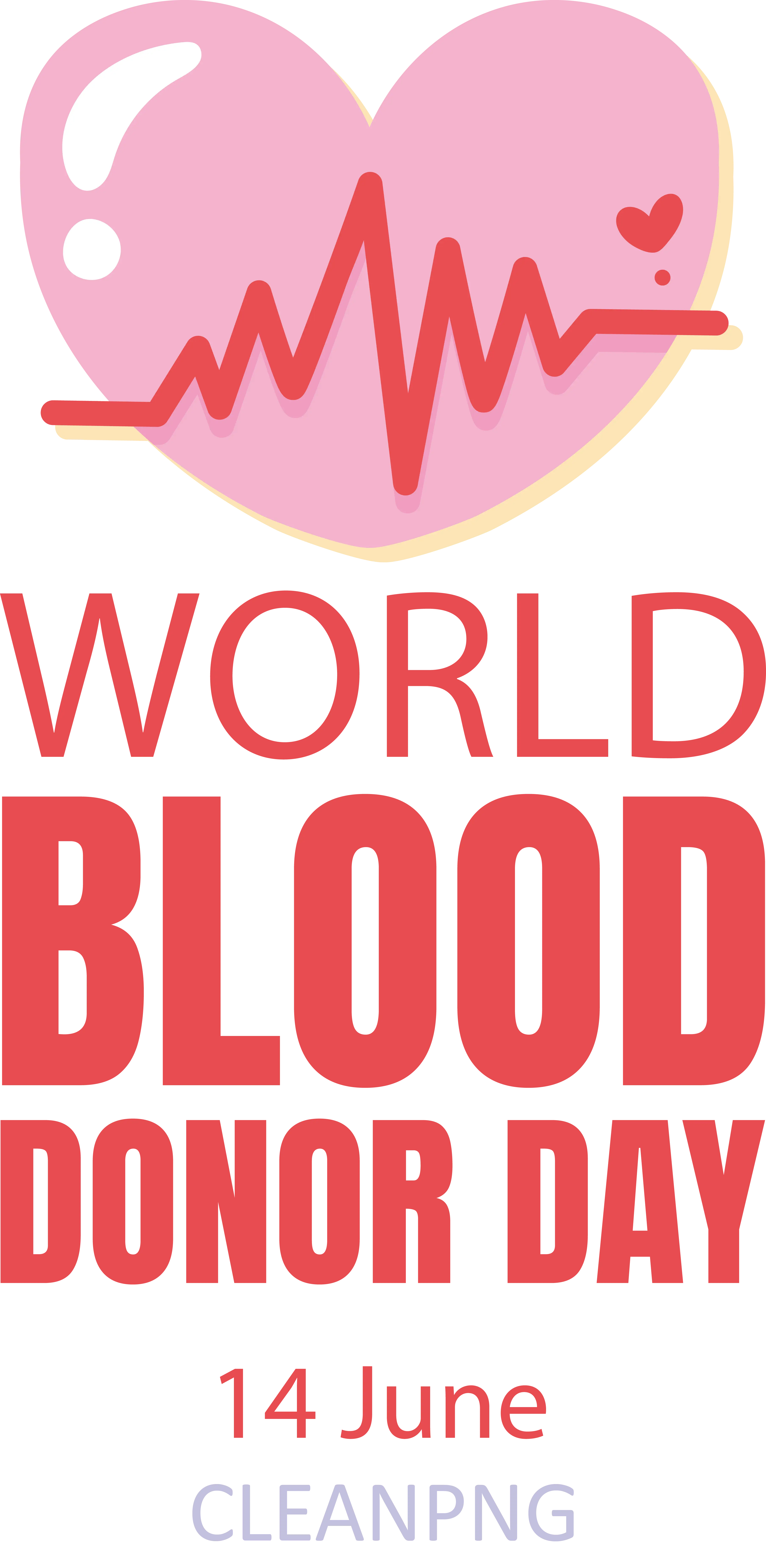 World Blood Donor Day Graphic with Heart and Text