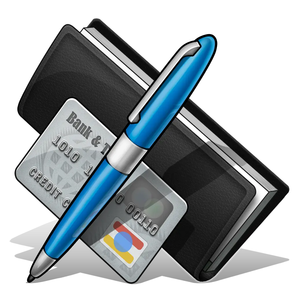 Wallet with Pen and Credit Cards