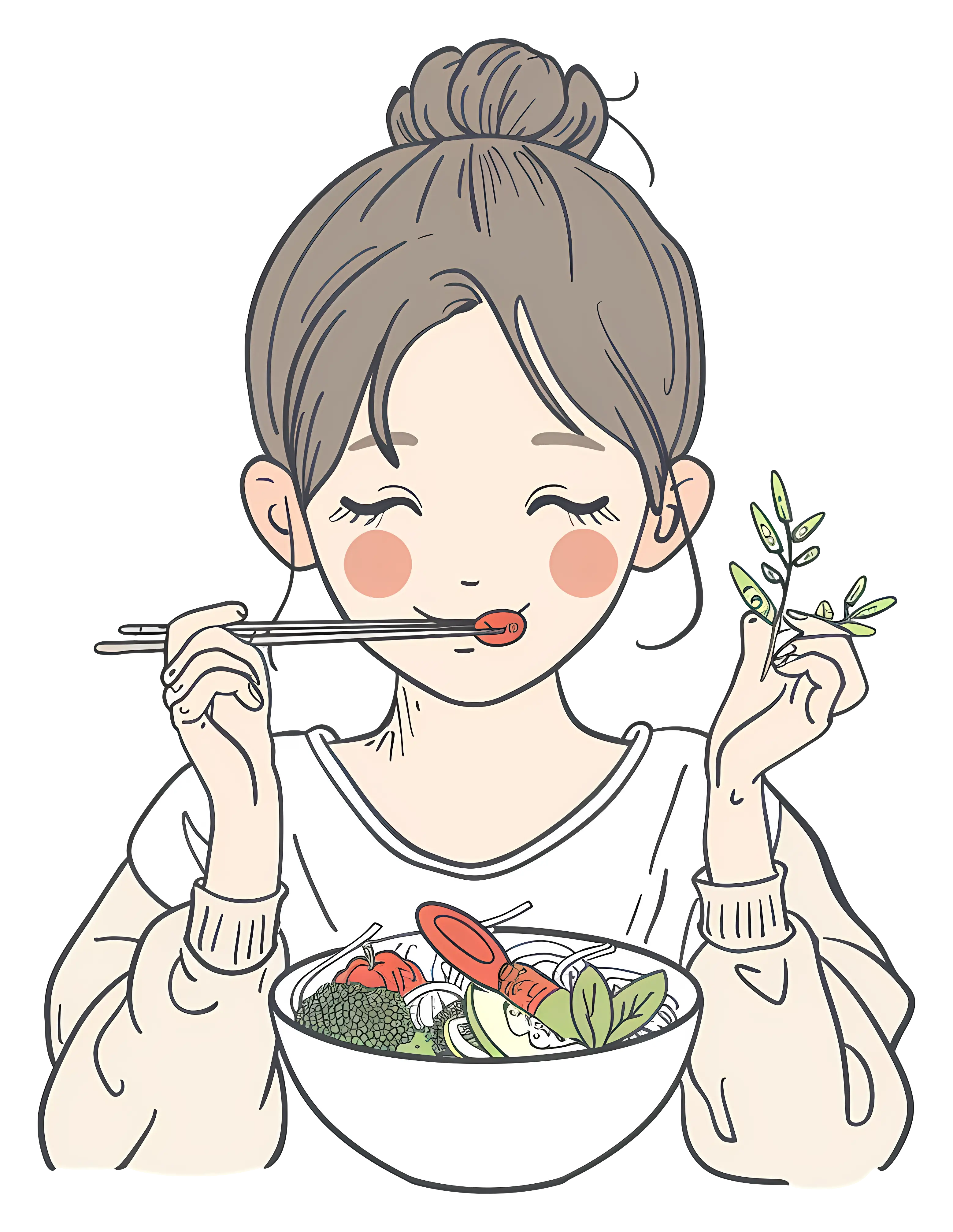 Girl Eating a Healthy Salad