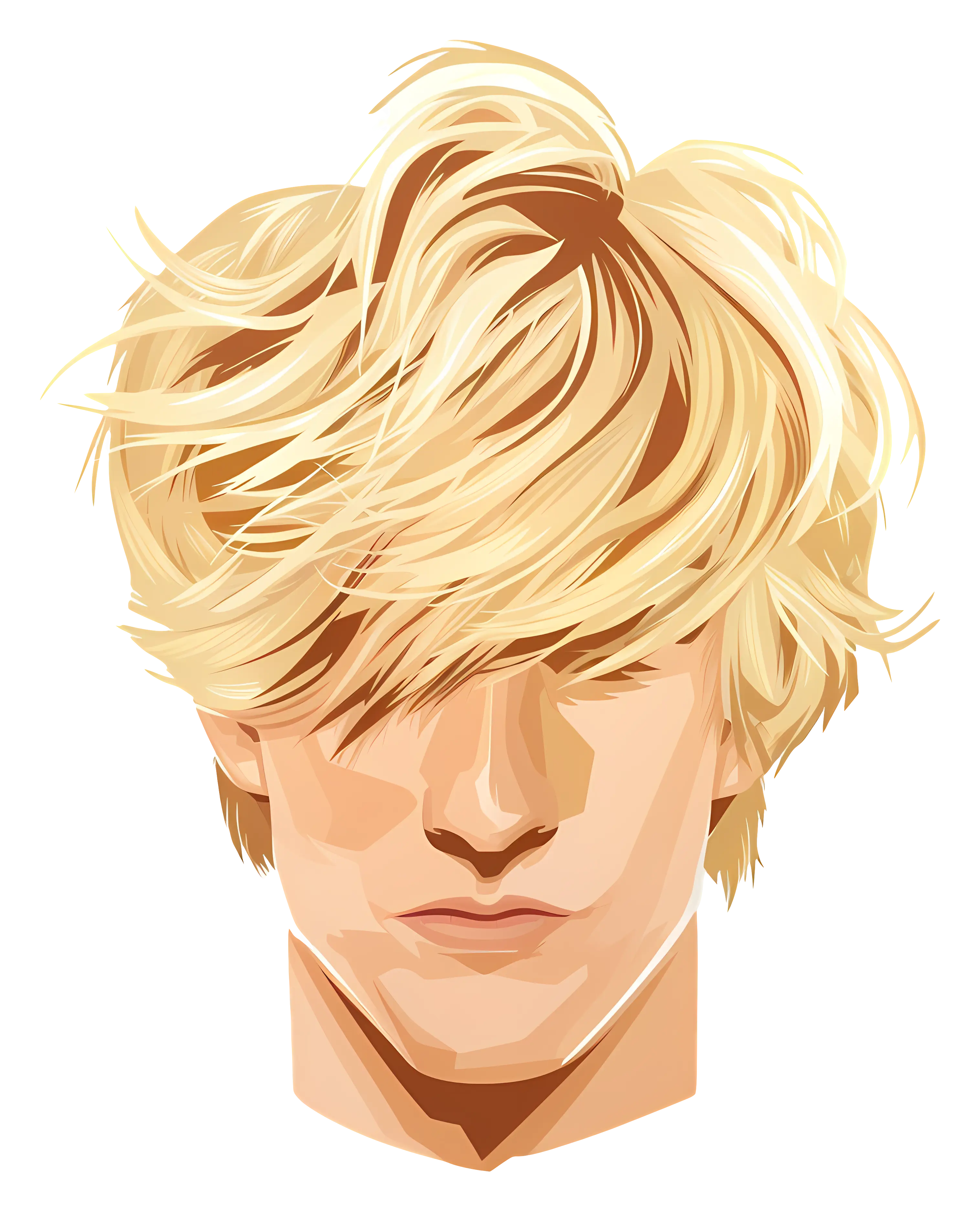 Stylized Blonde Hairstyle Illustration