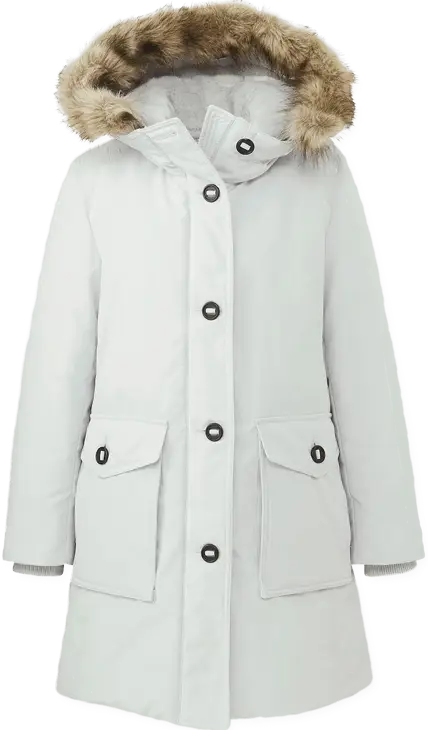 White Hooded Winter Coat