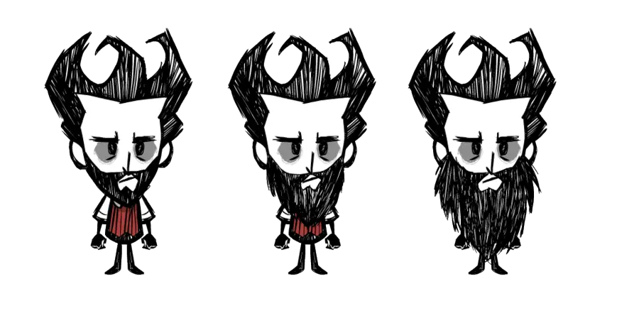 Cartoon Characters with Varying Beard Growth