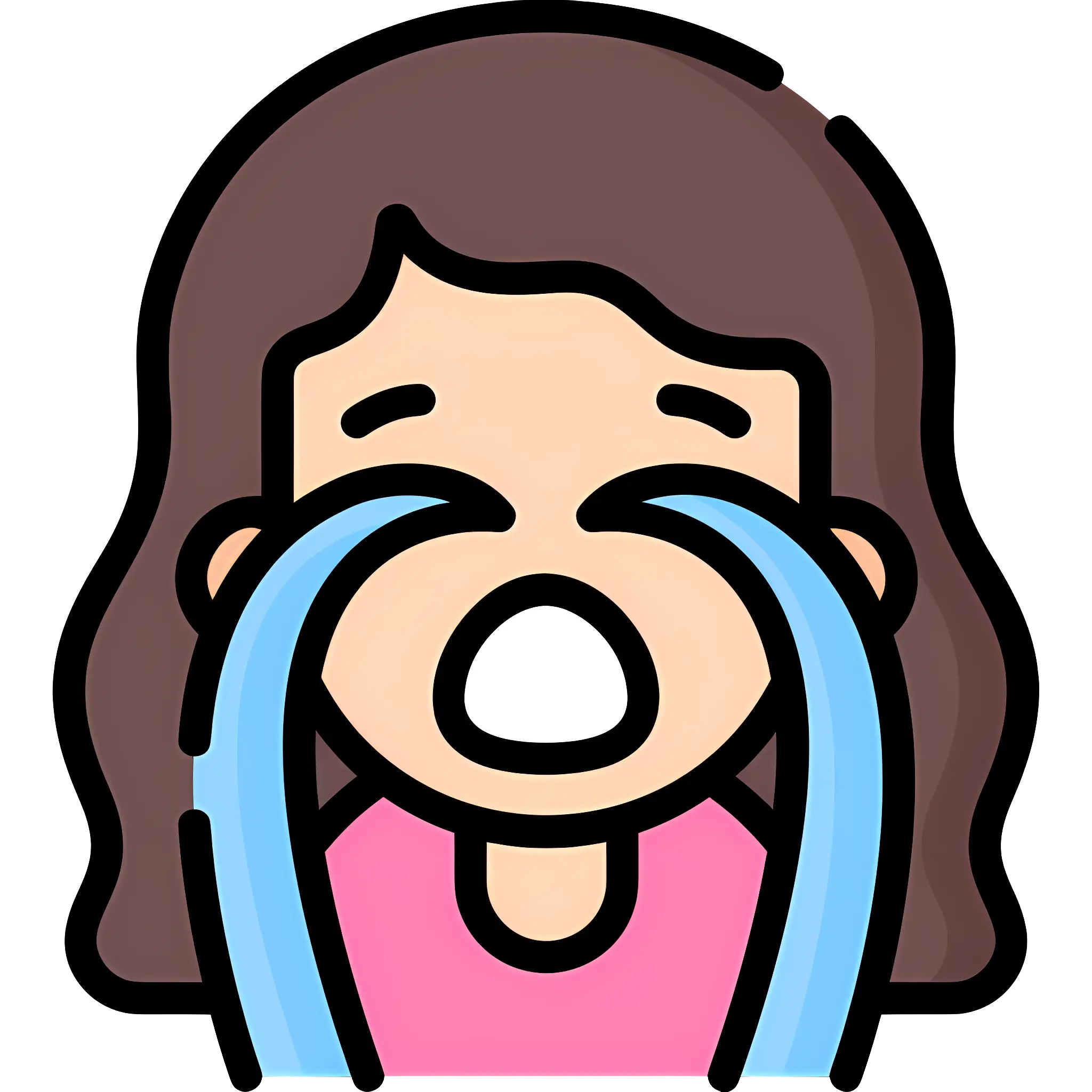 Crying Girl Emoji Illustration