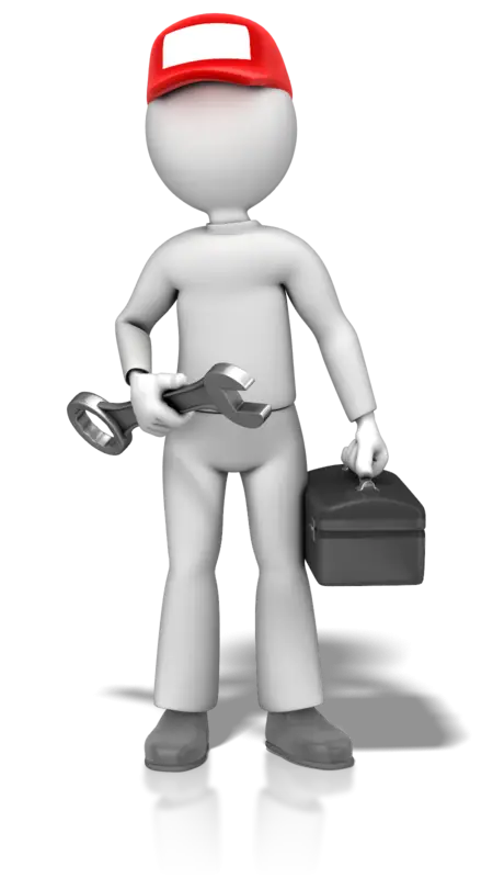 Mechanic with Tools and Toolbox