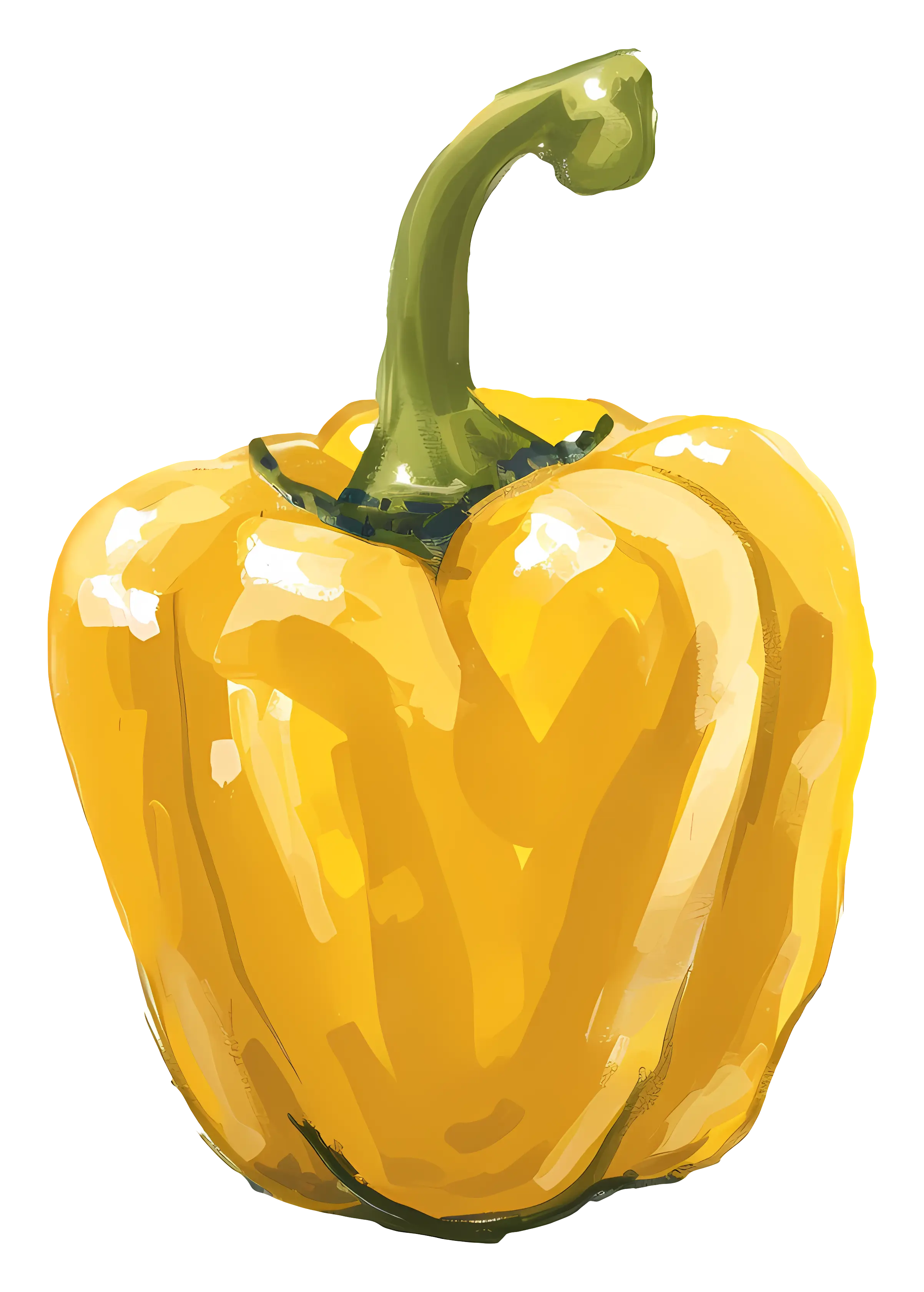 Illustration of a yellow bell pepper