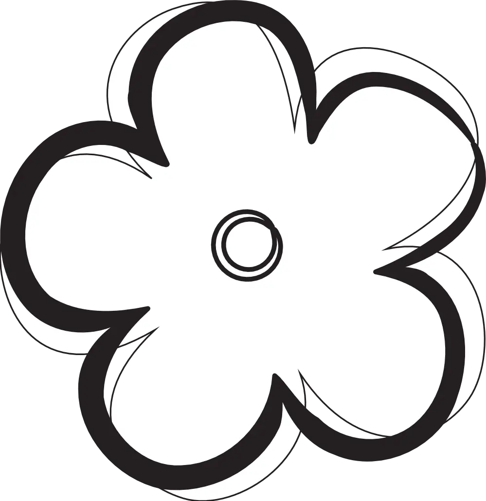 Black and White Flower Outline