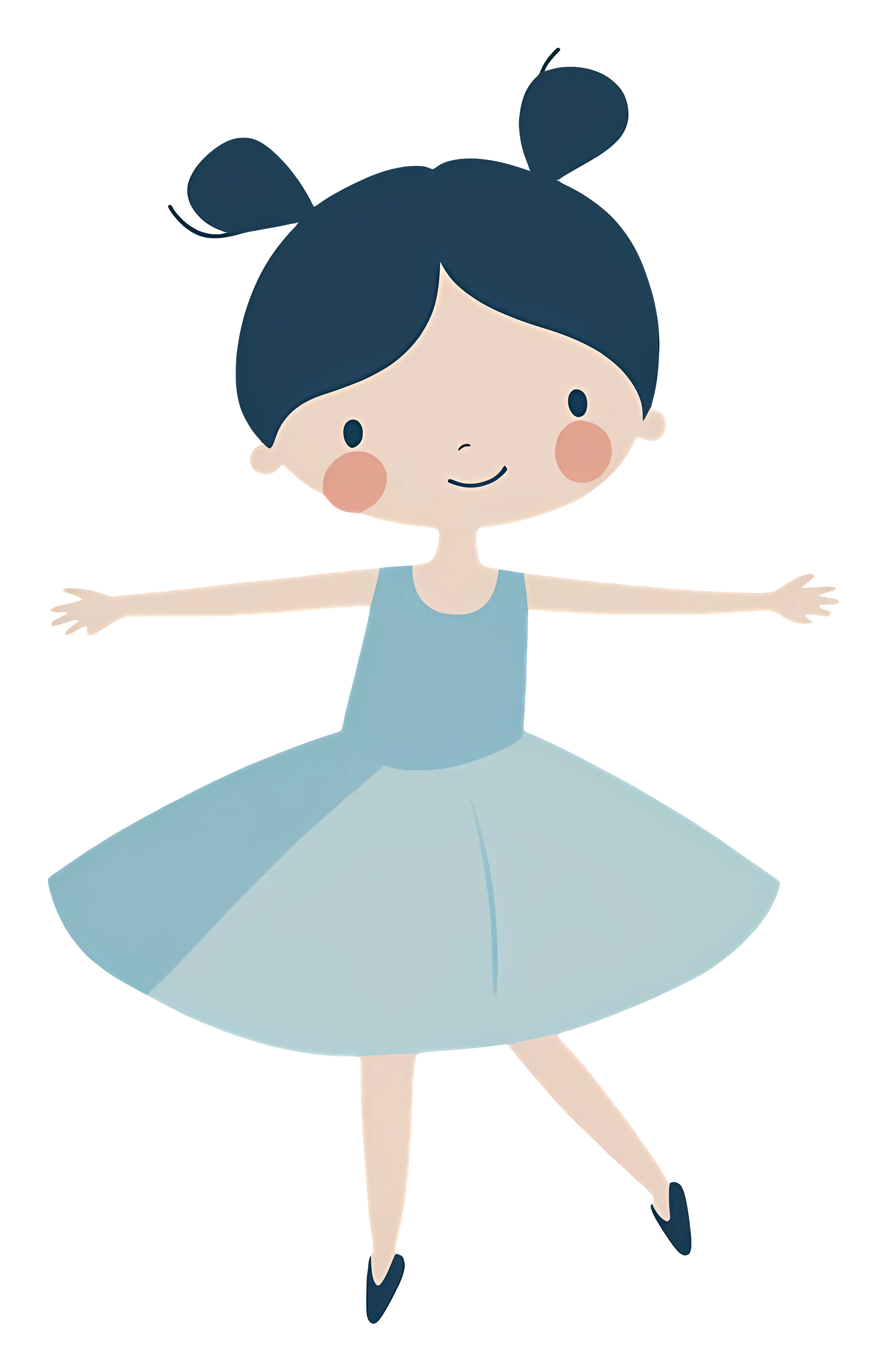 Blue Dancing Girl Illustration
