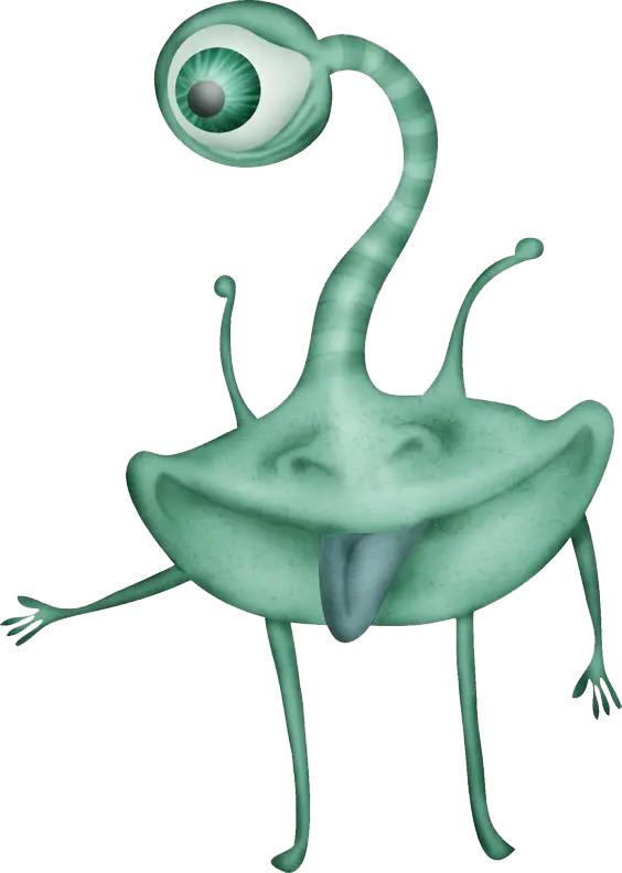 Friendly Green Alien Character