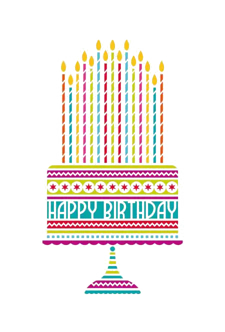 Colorful Birthday Cake with Candles