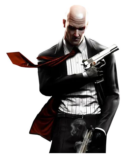Man in Suit Holding Gun
