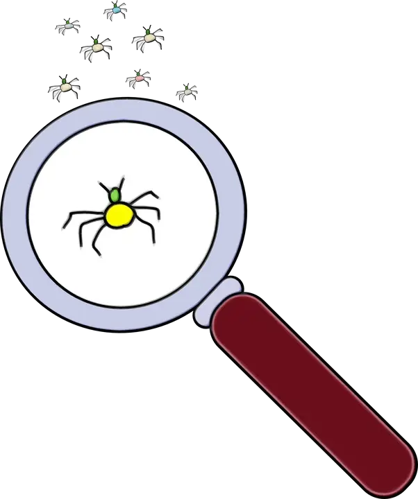 Magnifying Glass with Spiders in Illustration
