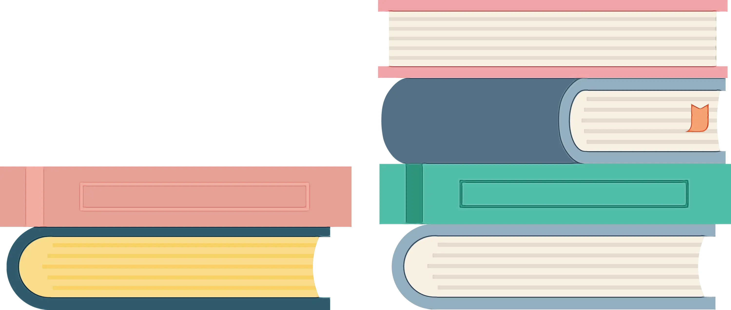 Illustration of Stacked Colorful Books