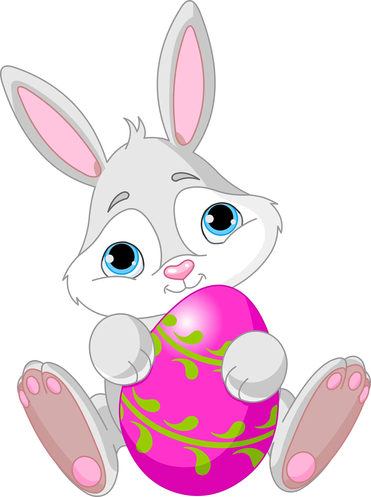 Easter Bunny Holding Decorated Egg