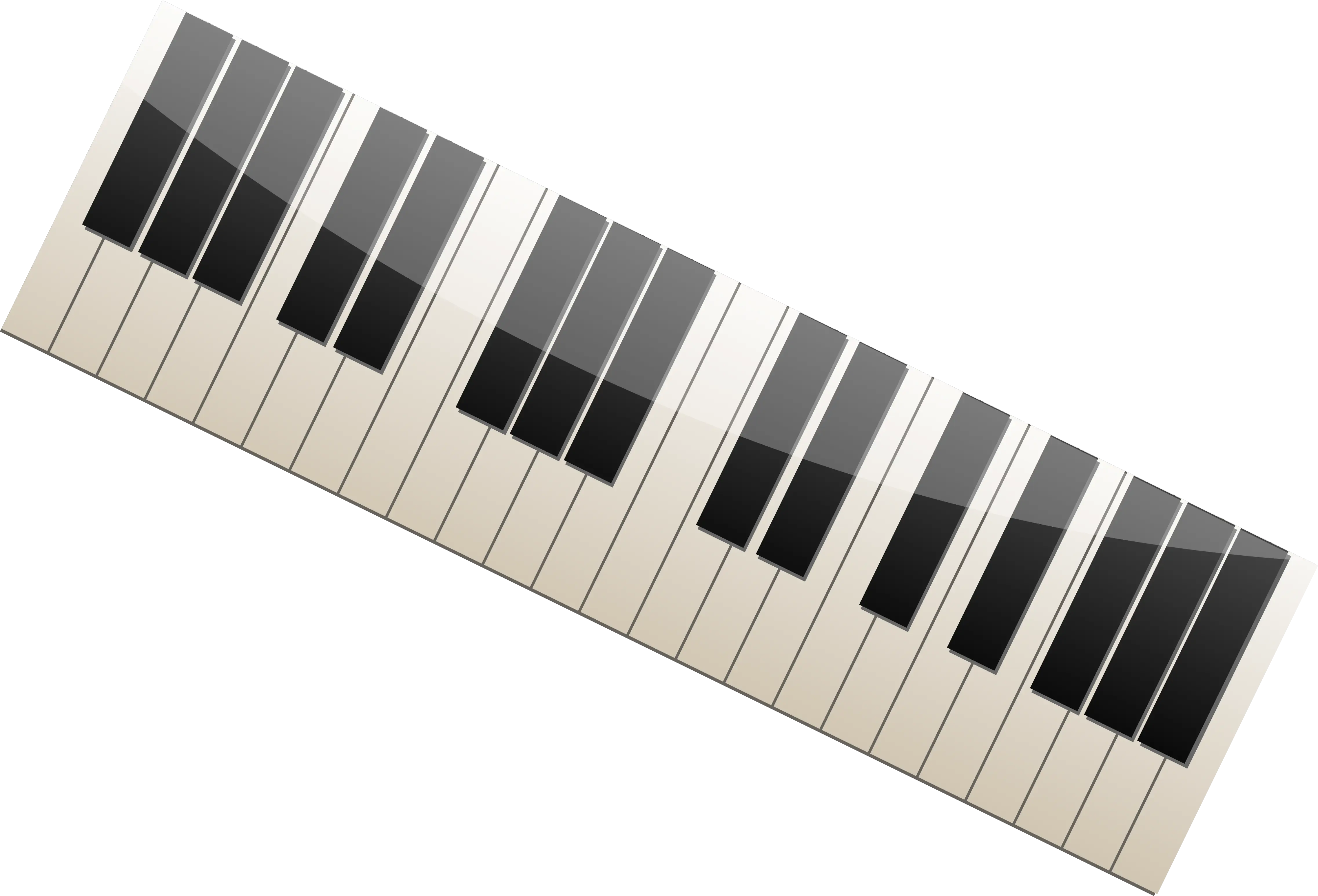 Piano Keyboard Illustration in Black and White