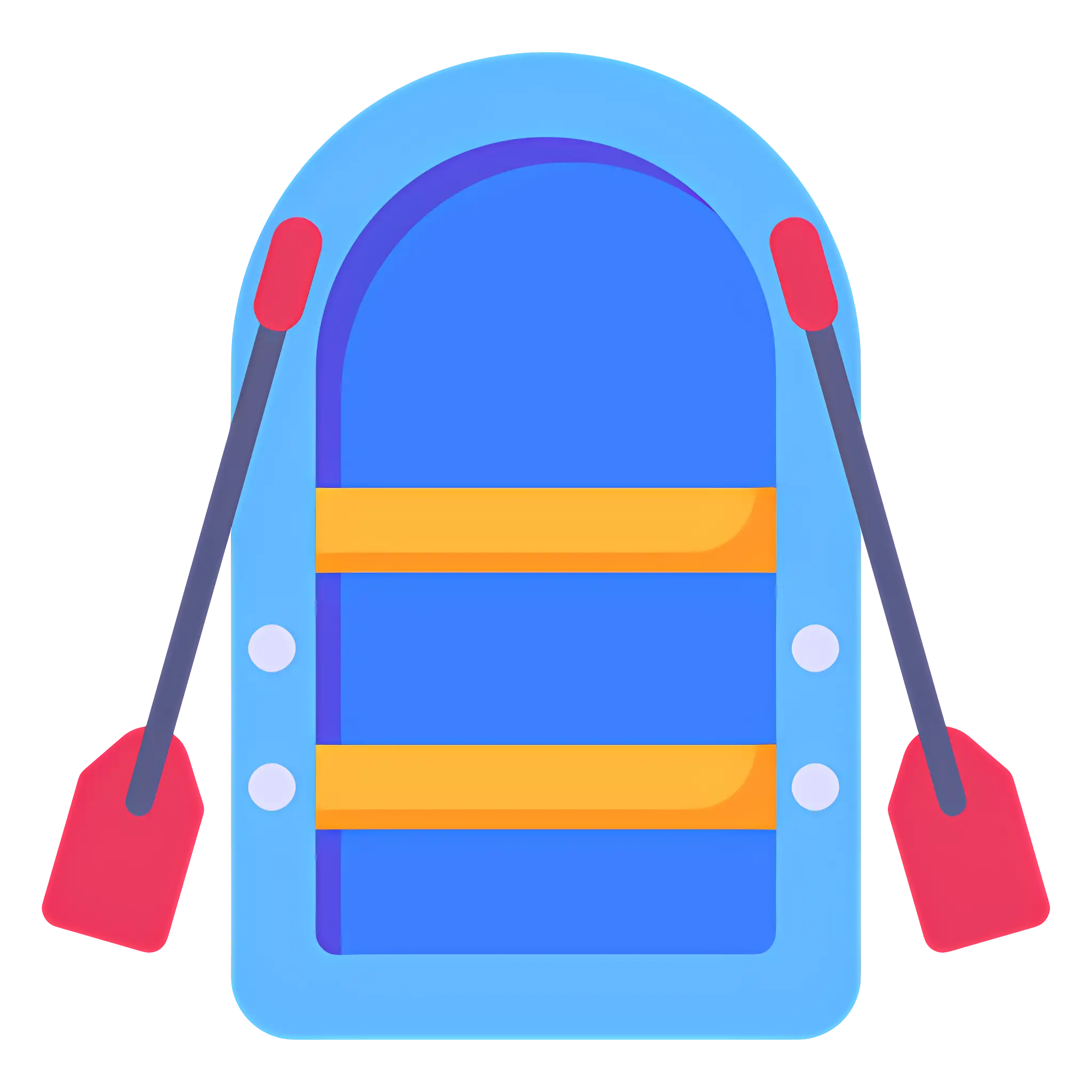Blue Raft with Paddles