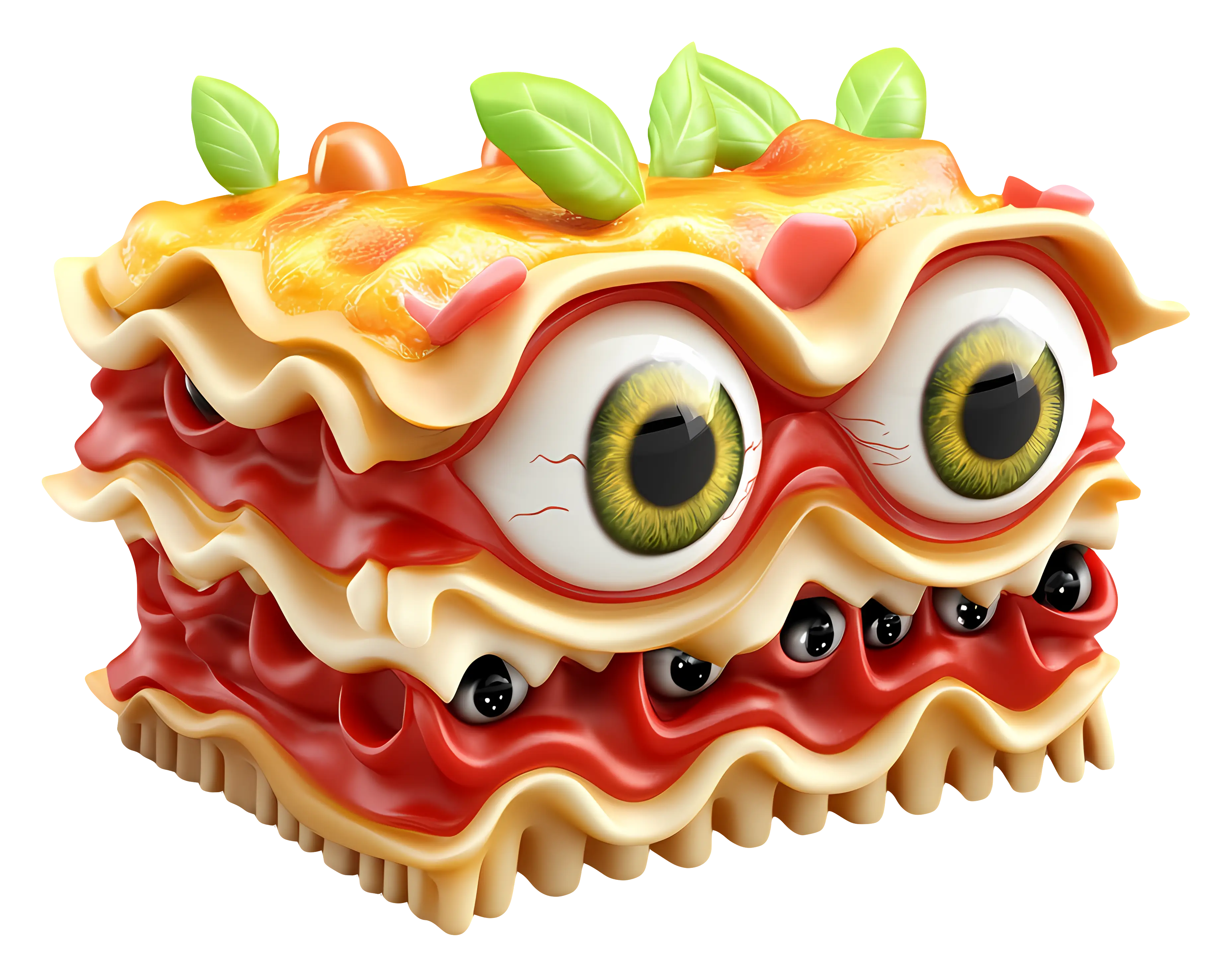 Lasagna Monster with Big Eyes