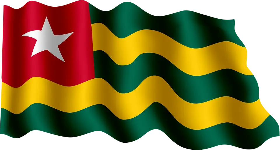 Waving Togo National Flag