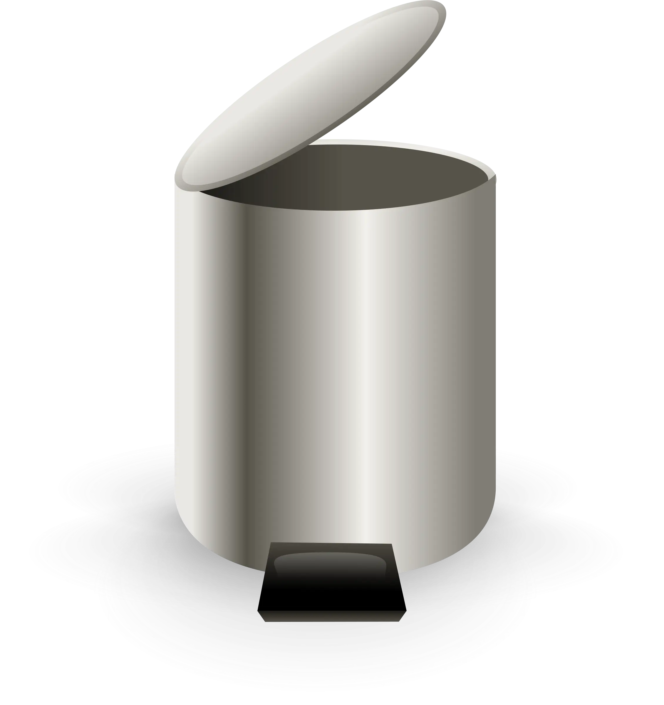 Metal Trash Bin with Open Lid