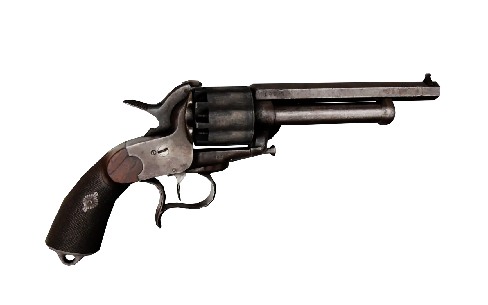 Vintage Revolver Gun Illustration